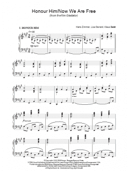 page one of Now We Are Free (from Gladiator) (Piano Solo)
