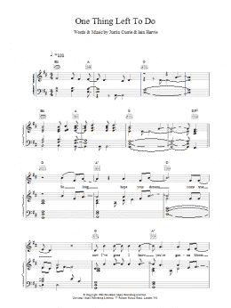 page one of One Thing Left To Do (Piano, Vocal & Guitar Chords)