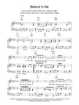 page one of Believe In Me (Piano, Vocal & Guitar Chords)