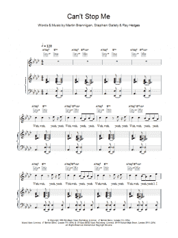page one of Cant Stop Me (Piano, Vocal & Guitar Chords)