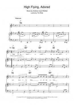 page one of High Flying, Adored (from Evita) (Piano, Vocal & Guitar Chords)