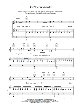 page one of Don't You Want It (Piano, Vocal & Guitar Chords)