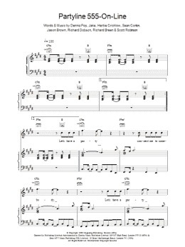 page one of Partyline 555 On Line (Piano, Vocal & Guitar Chords)