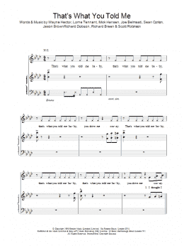 page one of That's What You Told Me (Piano, Vocal & Guitar Chords)
