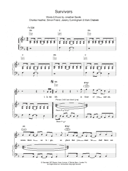 page one of Survivors (Piano, Vocal & Guitar Chords)