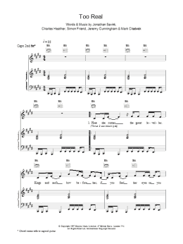 page one of Too Real (Piano, Vocal & Guitar Chords)