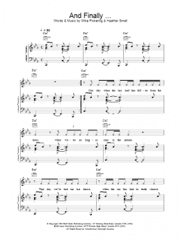 page one of And Finally (Piano, Vocal & Guitar Chords)