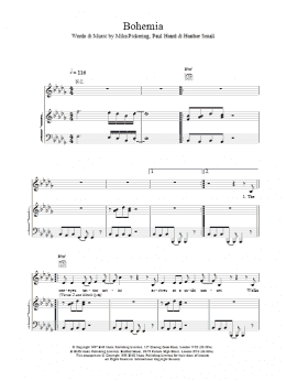 page one of Bohemia (Piano, Vocal & Guitar Chords)