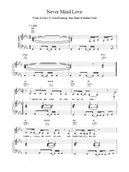 page one of Never Mind Love (Piano, Vocal & Guitar Chords)