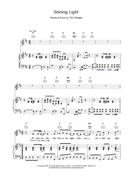 page one of Shining Light (Piano, Vocal & Guitar Chords)
