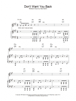 page one of Don't Want You Back (Piano, Vocal & Guitar Chords)