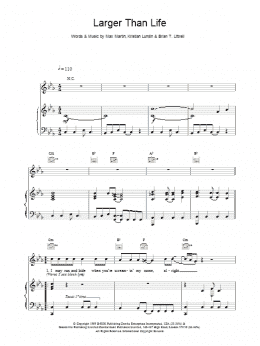 page one of Larger Than Life (Piano, Vocal & Guitar Chords)