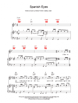 page one of Spanish Eyes (Piano, Vocal & Guitar Chords)