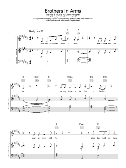 page one of Brothers in Arms (Piano, Vocal & Guitar Chords)