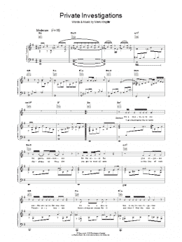 page one of Private Investigations (Piano, Vocal & Guitar Chords)