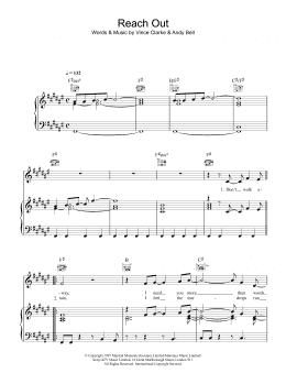 page one of Reach Out (Piano, Vocal & Guitar Chords)