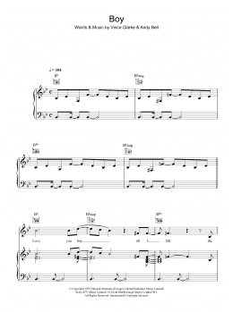 page one of Boy (Piano, Vocal & Guitar Chords)