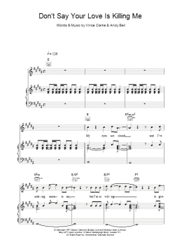 page one of Don't Say Your Love Is Killing Me (Piano, Vocal & Guitar Chords)