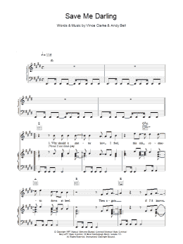 page one of Save Me Darling (Piano, Vocal & Guitar Chords)