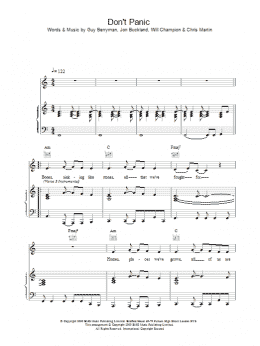 page one of Don't Panic (Piano, Vocal & Guitar Chords)