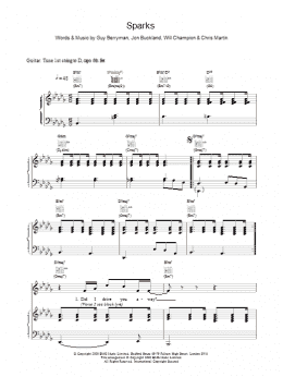 page one of Sparks (Piano, Vocal & Guitar Chords)