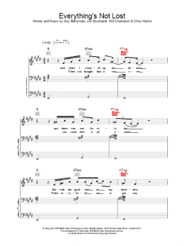 page one of Everything's Not Lost (Piano, Vocal & Guitar Chords)