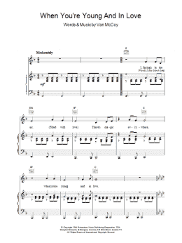 page one of When You're Young And In Love (Piano, Vocal & Guitar Chords)