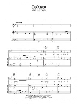 page one of Too Young (Piano, Vocal & Guitar Chords)