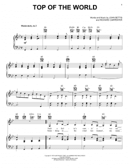 page one of Top Of The World (Piano, Vocal & Guitar Chords (Right-Hand Melody))