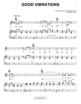 page one of Good Vibrations (Piano, Vocal & Guitar Chords (Right-Hand Melody))