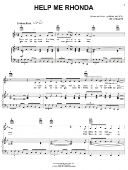 page one of Help Me Rhonda (Piano, Vocal & Guitar Chords (Right-Hand Melody))