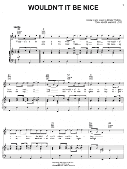 page one of Wouldn't It Be Nice (Piano, Vocal & Guitar Chords (Right-Hand Melody))