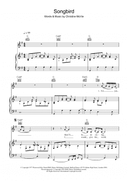 page one of Songbird (Piano, Vocal & Guitar Chords)