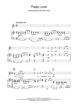 page one of Puppy Love (Piano, Vocal & Guitar Chords)