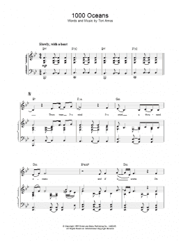 page one of 1000 Oceans (Piano, Vocal & Guitar Chords)