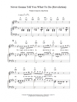 page one of Never Gonna Tell You What To Do (Revolution) (Piano, Vocal & Guitar Chords)