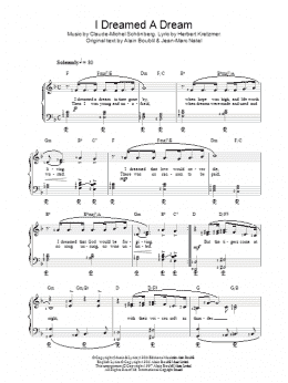 page one of I Dreamed A Dream (from Les Miserables) (Piano Solo)