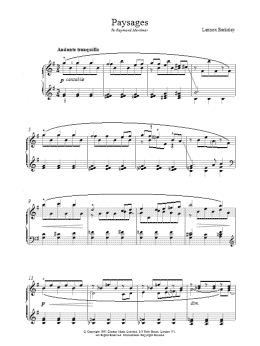 page one of Paysage (Piano Solo)