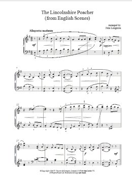 page one of The Lincolnshire Poacher (Piano Solo)
