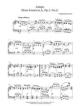 page one of Adagio Op3 No2 (Piano Solo)