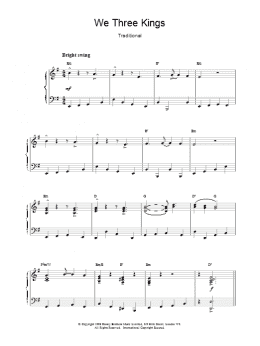page one of We Three Kings Of Orient Are (Piano Solo)