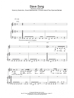 page one of Slave Song (Piano, Vocal & Guitar Chords)
