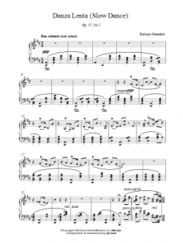 page one of Danza Lenta Op37 No1 (Piano Solo)