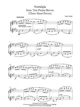 page one of Nostalgia From Tres Piezas Breves (Piano Solo)