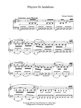 page one of Playera Or Andaluza (Piano Solo)