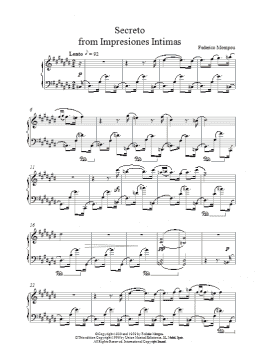 page one of Secreto From Impresiones Intimas (Piano Solo)