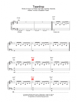 page one of Teardrop (Piano, Vocal & Guitar Chords)