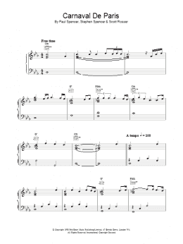 page one of Carnaval De Paris (Piano, Vocal & Guitar Chords)