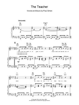 page one of The Teacher (Piano, Vocal & Guitar Chords)