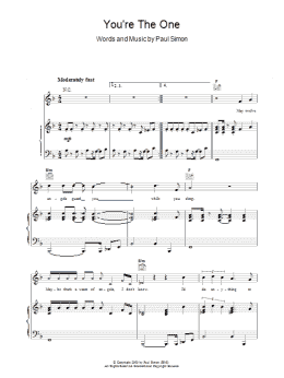 page one of You're The One (Piano, Vocal & Guitar Chords)